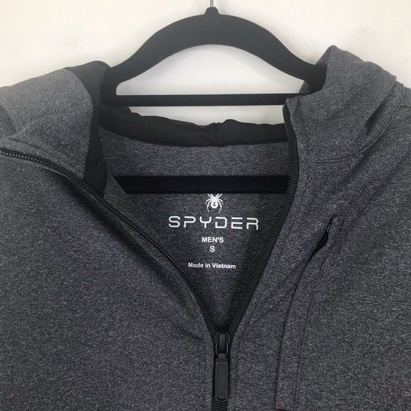 NWT Spyder Mens Full Zip Gray Jacket with Hoodie - Picture 3 of 5